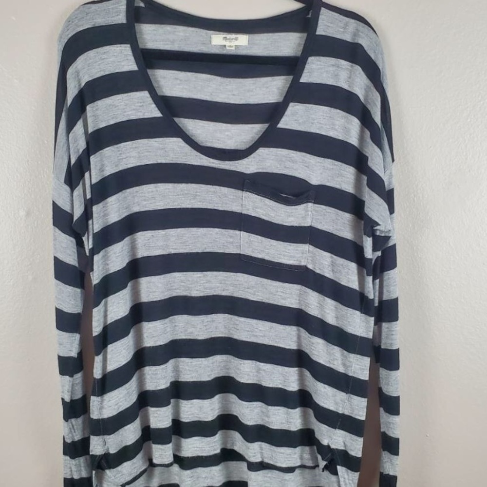 Madewell Striped Long Sleeve Pocket Top